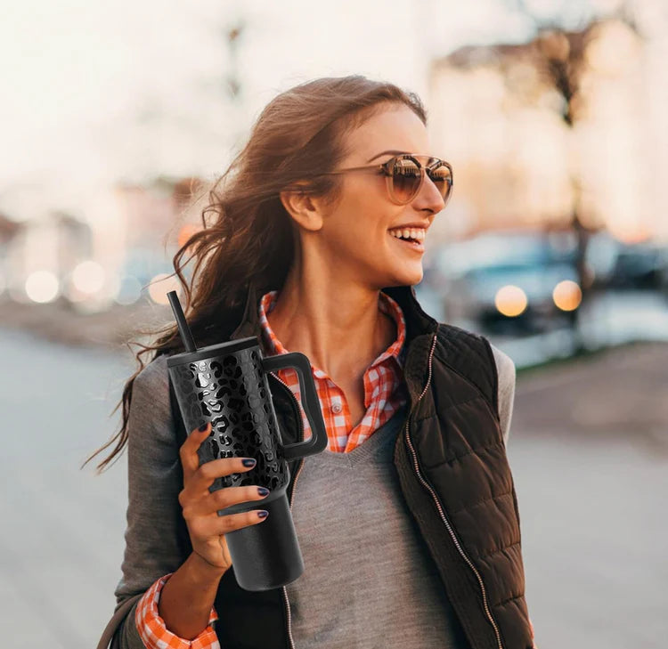 Vaso Térmico Premium 1200 ml Negro Leopa