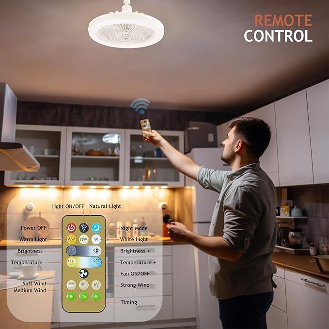 VENTILADOR DE TECHO CON LUZ 3 EN 1